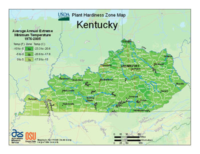 USDA zone map for KY