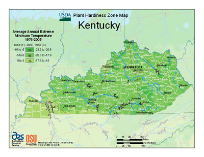 usda_ky_hardiness_zones USDA zone map for KY